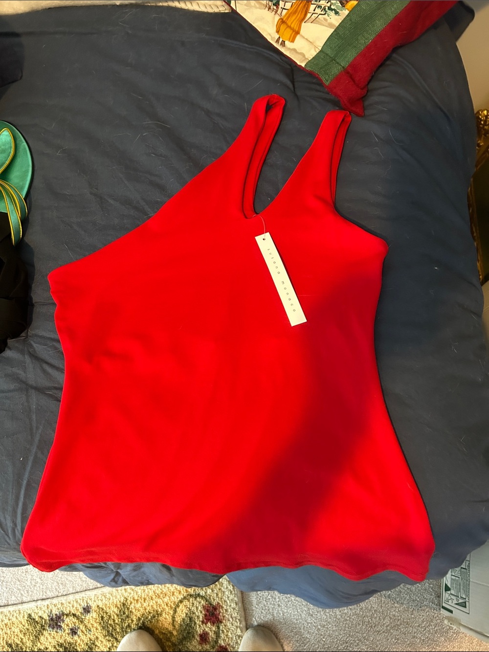 Susana Monaco Red V-Neck Tank Top